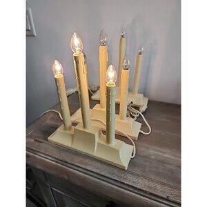 Vtg Set Of  3 Christmas 3 Candle Drip Lights Electric Candolier Clear Bulb